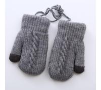 Ccomage Kids Furry Winter Knitted Mittens With String Thermal Full Finger Gloves Cold Weather Warm Knit Magic Mittens Snow Warm Gloves Thick Plush Lined for Boys Girls 2-5 Years Gift