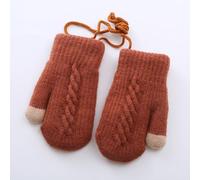 Ccomage Kids Furry Winter Knitted Mittens With String Thermal Full Finger Gloves Cold Weather Warm Knit Magic Mittens Snow Warm Gloves Thick Plush Lined for Boys Girls 2-5 Years Gift