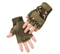 Ccomage Kids Half Finger Cycling Gloves MTB Cycling Gloves Road Bike Glove Breathable Anti Slip Workout Glove for Roller Skating Mitten Camouflage Riding Mitten for Boys Girls Age 8-16 Outdoor Sports