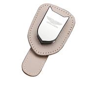 CCOZD Car Sun Visor Glasses Holder For Aston Martin V8 V12 Vantage DBS DBX DB11 DB9 Leather Auto Sun Glasses Holder Emblem Ticket Cards Clip Accessories,Beige