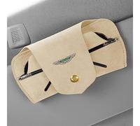 For Aston Martin V8 V12 Vantage DBS DBX DB11 DB9 Car Sun Visor Glasses Holder Organizer Glasses box Storage box Emblem Sunglasses Organizer Accessories,Beige