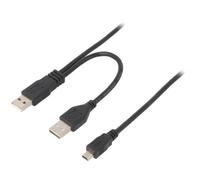 CCP-USB22-AM5P-3 Cable USB 2.0 USB A Female, USB A Male x2 Gold Plated 0.9m GEMB