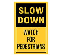 CCPARTON Metal Sign Slow Down Watch for Pedestrians Signs Warning Traffic Road Street Caution Sign Safety Sign Indoor or Outdoor Signs for Home Office Work 8x12 Inches
