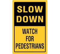CCPARTON Metal Sign Slow Down Watch for Pedestrians Signs Warning Traffic Road Street Caution Sign Safety Sign Indoor or Outdoor Signs for Home Office Work 8x12 Inches