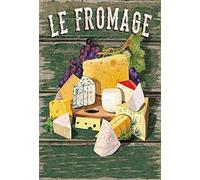 CCPARTON Metal Signs Le Fromage French Cheese Retro Tin Sign Vintage Aluminum Sign for Home Cafe Bar 8x12 Inch