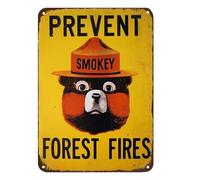 CCparton Smoky Bear Metal Sign 8" x 12" Retro