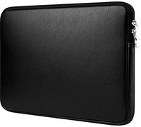 CCPK 15.6" Laptop Sleeve Compatible for 16" MacBook Pro 16 Inch 15" Mac Hp Acer Aspire 5 Samsung Lenovo Surface Book Envy x360 15 In Computer Cover 16in PC Carrying Case 15.6 Inch Bag PU Leather Black