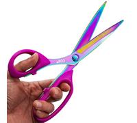 CCR Left Handed Fabric Sewing Scissors,23.5cm Left Handed Dressmaking Titanium Scissors for Cutting Leather,Clothes,Tailoring, Crafting（Pink）