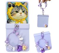 CCSmall Cute Bunny Case for Motorola Razr Ultra 2026/2025 w/Chain TZ Purple
