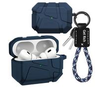 CCSmall for AirPods Pro 3 Armor Case with Bracelet Keychain for Men, Full Body Silicone Protective Cover Case for Apple AirPods Pro 3 YS Blue