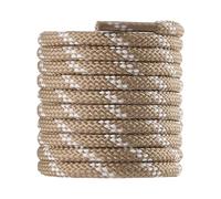 CCSOFTIME 1 Pair Safety Boots Laces Heavy Duty,Strong Work Bootlaces,4.5mm Thick Round Shoelaces for Hi-Tec Walking Hiking Boot,Steel Toe Cap Boots,Women Men Kids,Khaki/White-140CM