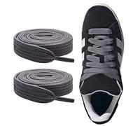 CCSOFTIME 16mm Jumbo Wide Grey Trainers Laces,Flat Chunky Thick Fat Laces for Adidas Campus Sneakers,Coverse,Airforce,Boots,Skate& Casual Shoes-2 Pairs-160cm