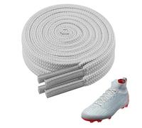 CCSOFTIME 2 Pairs 4mm Flat Football Boot Laces,Thin Grey Trainers Laces for Nike,Shoelaces Replacement for Rugby Boots,High Low Top Soccer Cleats Trainers,Light Grey-100cm