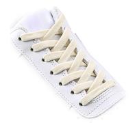 CCSOFTIME 2 Pairs Beige Elastic Laces,Stretchy Trainers Shoelaces for Adults Kids,8mm Flat Emasticated Laces,Replacement Easy Shoe Laces for Converse Air Force 1 Boots,(Beige-160cm)