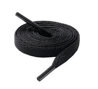 CCSOFTIME 2 Pairs Flat Black Shoe Laces,100cm Short Laces for Trainers Converse Air Force 1 High Top Boots,Wide 8mm Replacement Laces for Men Women Boys Kids Adult,Black-100cm