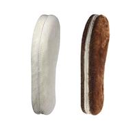 CCSOFTIME 2 Pairs Genuine Sheepskin Insoles,Thermal Insoles for Women Men,Warm Lambswool Insoles,Fluffy Fur Replacemnt Insoles for Slippers Boots,White Brown UK8