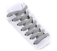 CCSOFTIME 2 Pairs Grey Elastic Shoelaces, Stretchy Trainers for Adults Kids, 8mm Flat Emasticated, Replacement Easy for Converse Air Force 1 Boots (Grey-160cm)