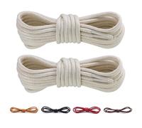 CCSOFTIME 2 Pairs Round Waxed Cream Shoe Laces,70cm Short Dress Heavy Duty Boot Laces for Leather Oxford Brogues Derby Desert Formal Boots,2.5mm Thin Shoelaces for Women Men Kids,Cream 70cm
