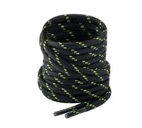 CCSOFTIME 2 Pairs Strong Work Boot Laces,Heavy Duty Boot Laces for Dewalt,Hiking,Walking Boots,Steel Toe Cap Safety Boot,4.5mm Thick Round Shoelaces for Womens Mens Kids(Black Green-180m)
