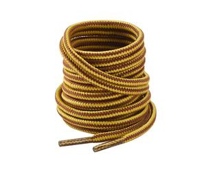 CCSOFTIME 2 Pairs Strong Work boot Laces Heavy-Duty Laces for Timberland, Hiking, Walking, Steel Toe Cap Safety, 4.5mm Thick Round Shoelaces for Women, Men, Kids (Yellow, Brown-140m)