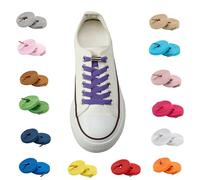 CCSOFTIME 2Pairs Elastic No Tie Shoe Laces for Trainers, Stretchy Quick Lock Laces for Kids and Adults, Adjustable Tieless Easy Shoelaces Replacement for Running, Sneakers, and Sports