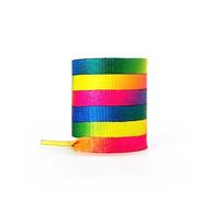 CCSOFTIME Flat Rainbow Shoe laces for Trainers Converse Air Force 1,Replacement Sneaker Laces for Sport Shoes,Casual Shoe,Wide 8mm Laces for Men Women Kids Adult,(1Pair-Rainbow-90cm)