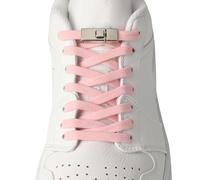 CCSOFTIME No Tie Pink Elastic Laces,Stretchy Quick LockTrainers Shoelaces for Kids Adults,8mm None Tie Shoelaces for Converse Air Force 1 Running Walking Boots,(1Pair-120cm)