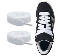 CCSOFTIME Thick Chunky White Shoe Laces for Campus 00s,16MM Flat Wide Jumbo Shoelaces Replacement Laces for Converse,Trainers,Airforce,Kids(1 Pair-White-160CM)