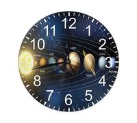 CCstore Planet Space Solar System Universe 9.8 inches Round Wall Clock Silent Non Ticking, Battery Operated Wall Clocks