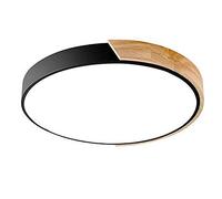 CCSUN Modern LED Ultra-Thin Ceiling Light Round,50cm Nordic Acrylic Close to Ceiling 36W 2700-3000lm,Flush Mount Indoor Ceiling Lamp,Decor Wood Light Fixtures for Bedroom Dining Room Black