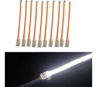 CCT COB LED Strip Connector Set for 10mm Width CCT COB LED Strip,3-Pin 10Pcs Strip to Wire Connector for 10mm COB LED Strip Lights