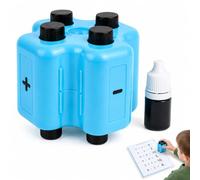 Cctetn 4 in 1 Math Roller Stamp Set Blue Arithmetic Practice Teaching Tool | 4-in-1 maths practice, quick-drying ink, durable ABS & silicone, classroom & home-schooling, refillable blue ink included