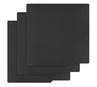 CCTREE 3 PCS PET Carbon Fiber Build Surface Sticker 257 * 257mm, 3D Printer Heat Bed Platform Sticker Sheet for Bambu Lab X1C/X1/X1E/P1P/P1S/A1(Without Magnetic Base)