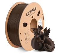 CCTREE PLA+ Filament 1.75mm, Stronger and Toughness 3D Printer Filament PLA Plus, Dimensional Accuracy +/- 0.03 mm, 1KG Spool (2.2 lbs), 3D Printing Filament for Most FDM 3D Printers, Dark Brown