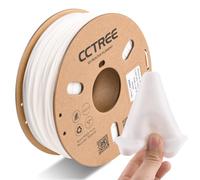 CCTREE TPU Filament 1.75mm, Flexible Soft Shore 95A Hardness 3D Printer Filament, Dimensional Accuracy +/- 0.03 mm, 1KG Spool (2.2 lbs), White