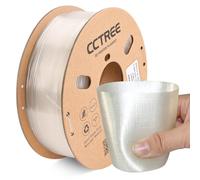 CCTREE TPU Filament 1.75mm, Flexible Soft Shore 95A Hardness 3D Printer Filament, Dimensional Accuracy +/- 0.03 mm, 1KG Spool (2.2 lbs), Transparent