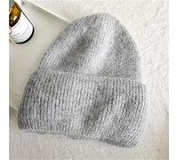CCTUNG Beanie hats Winter Angora Rabbit Wool Keep Warm Knitting Solid Cap Leisure Lady Skullies Beanies Cap Men Women Cool Hat-Gray,One Size