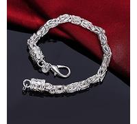 CCTUNG Silver Bracelet for Women 925 Sterling Silver Bracelet For Woman Man Wedding Party Fashion Fine Jewelry Temperament-20cm 8inches