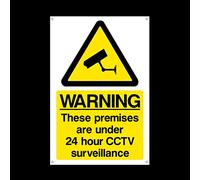 CCTV 24hr Surveillance Plastic Sign with 4 Pre-Drilled Holes - Security, Camera, Closed Circuit TV, Warning Safety (MISC12)