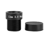 CCTV 3MP 12 mm Lente de placa de longitud focal Piezas de repuesto de vigilancia inteligente para cámara de seguridad para uso en interiores y exteriores Material ABS Negro