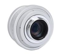 CCTV C Mount Wide Angle Lens, Aluminum Alloy Black 25mm F1.8 Mini CCTV C Mount Home Electronic Wide Angle Lens for DSLR, for Indoor NEX Camera (Silver)