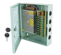 CCTV Camera Power Supply 12V DC 9 Channels/Port 10 AMP Distribution Box with 2 Key Lock Case