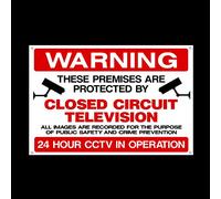 CCTV Closed Circuit Television Plastic Sign with 4 Pre-Drilled Holes - Security, Camera, Closed Circuit TV, Warning Safety (MISC4)