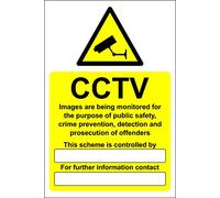 CCTV data compliant GDPR Safety sign - Self adhesive sticker 400mm x 300mm