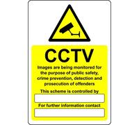 CCTV data compliant images are being monitored/recorded GDPR Safety sign - 3mm Aluminium sign (600mm x 400mm)