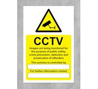 CCTV Data Compliant Images are Being Monitored/Recorded GDPR Safety Sign - Self Adhesive Sticker (200mm x 150m)