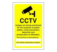 CCTV images are being monitored sign - 1.2mm Rigid plastic for indoor/outdoor usage (600mm x 400mm) Viewing Distance within 20m.