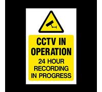 CCTV in operation 24hr recording Plastic Sign - Security, Camera, Closed Circuit TV, Warning Safety (MISC15)