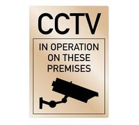 CCTV in Operation on this Premises Sign Gold Black Pub Restaurant Shop Warning Door Notice Office Shop Warehouse School Cafe Restaurant Pub Business Hotel Premises Camera Recording MS31