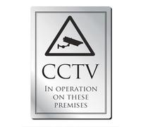 CCTV in Operation on this Premises Warning Sign Silver Black 297 x 210mm Security Safety Surveillance Pub Restaurant Shop Notice
